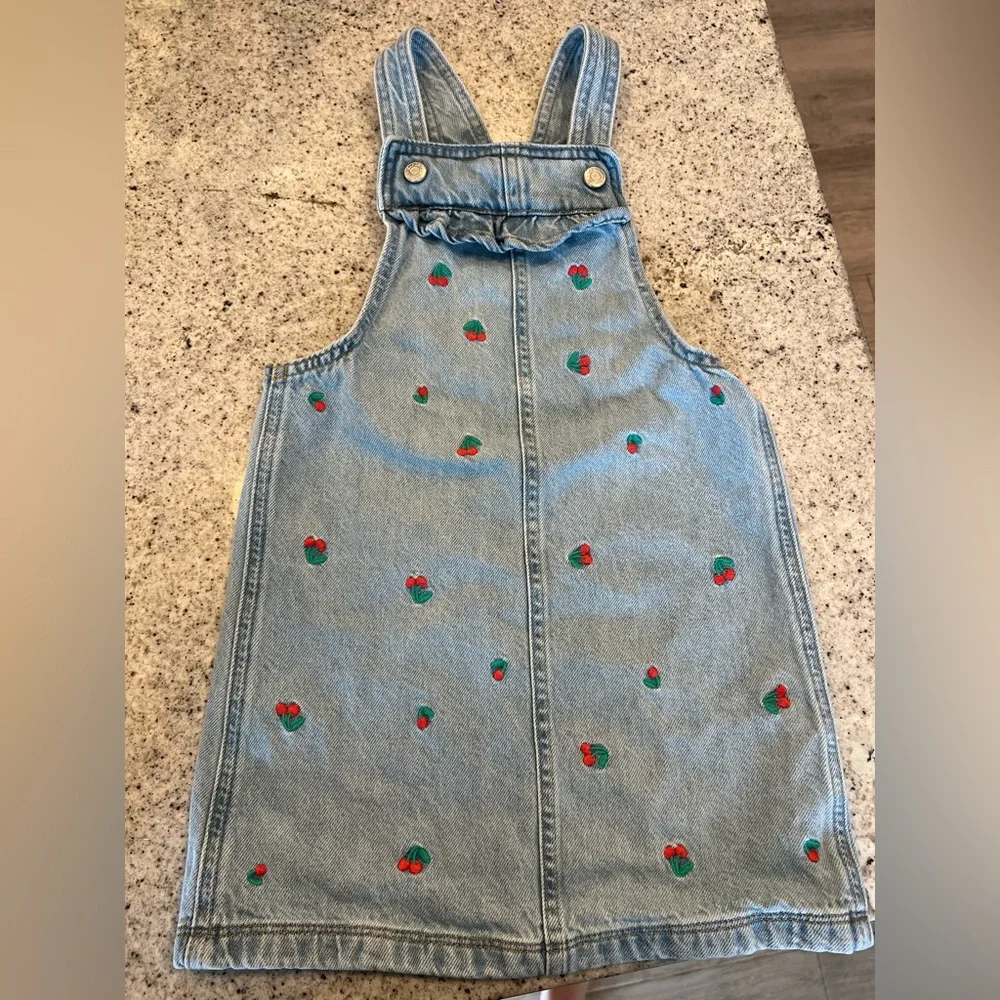Gap denim dress with cherries little girl size 5
